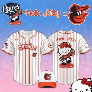 Hello Kitty x Baltimore Orioles MLB Baseball Jersey Outfit 1