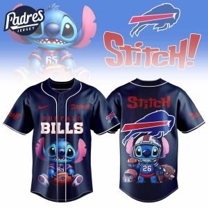 Buffalo Bills NFL x Stitch Personalized Baseball Jersey Outfit 1