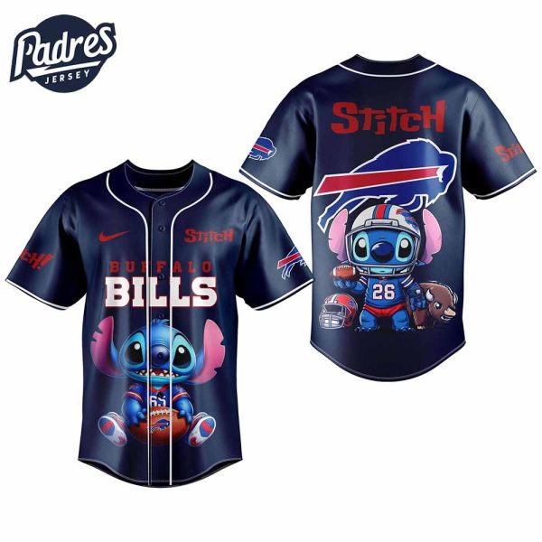 Buffalo Bills NFL x Stitch Personalized Baseball Jersey Outfit 3