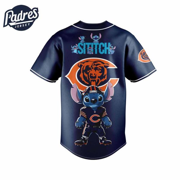 Chicago Bears NFL x Stitch Personalized Baseball Jersey Outfit 2