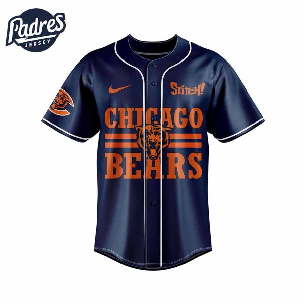 Chicago Bears NFL x Stitch Personalized Baseball Jersey Outfit 3