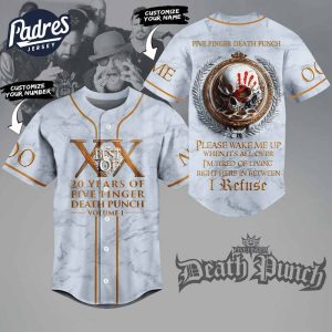 Custom Five Finger Death Punch 20th Anniversary Baseball Jersey