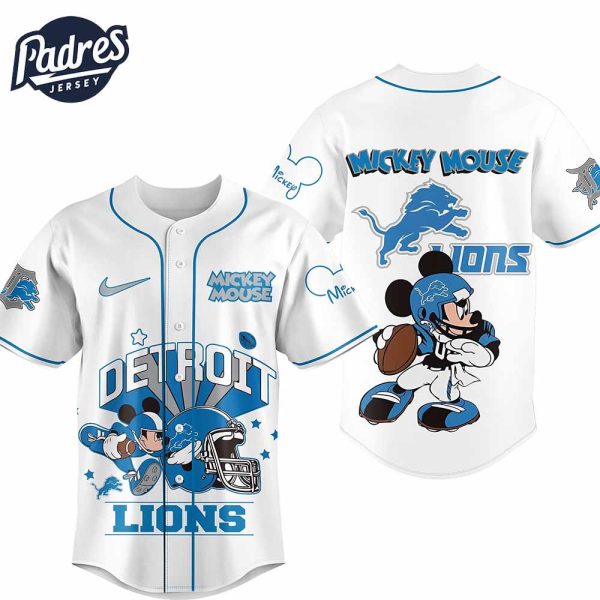 Detroit Lions NFL x Mickey Mouse Personalized Baseball Jersey Outfit 2