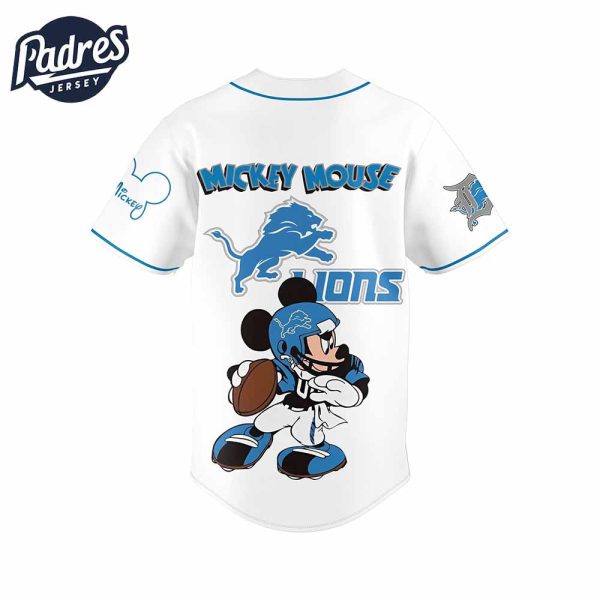 Detroit Lions NFL x Mickey Mouse Personalized Baseball Jersey Outfit 4