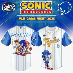 Detroit Tigers MLB Game Night Sonic The Hedgehog 2025 Baseball Jersey 1