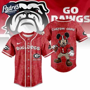 Georgia Bulldogs NCAA x Mickey Mouse Personalized Baseball Jersey Outfit 1