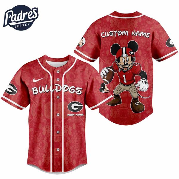 Georgia Bulldogs NCAA x Mickey Mouse Personalized Baseball Jersey Outfit 2