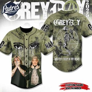 Grey Day 2025 Baseball Jersey SuicideboyS Six Feet Deep Design 1