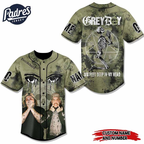 Grey Day 2025 Baseball Jersey SuicideboyS Six Feet Deep Design 2