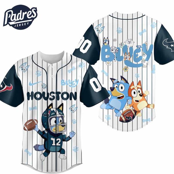 Houston Texans NFL x Bluey Personalized Baseball Jersey Outfit 4