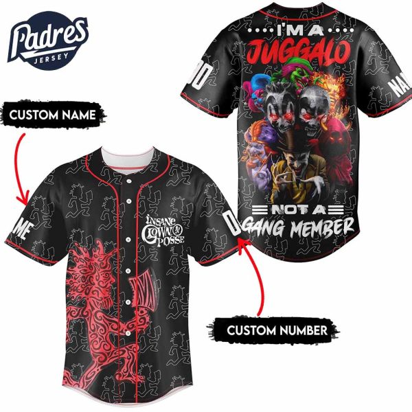 Insane Clown Posse Baseball Jersey I am a Juggalo Not a Gang Member Jersey 2