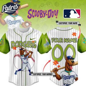 Los Angeles Dodgers MLB x Scooby Doo Personalized Baseball Jersey Outfit 1