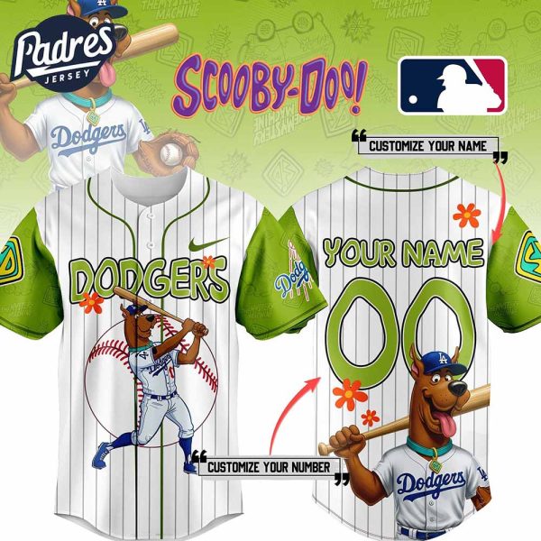 Los Angeles Dodgers MLB x Scooby Doo Personalized Baseball Jersey Outfit 1