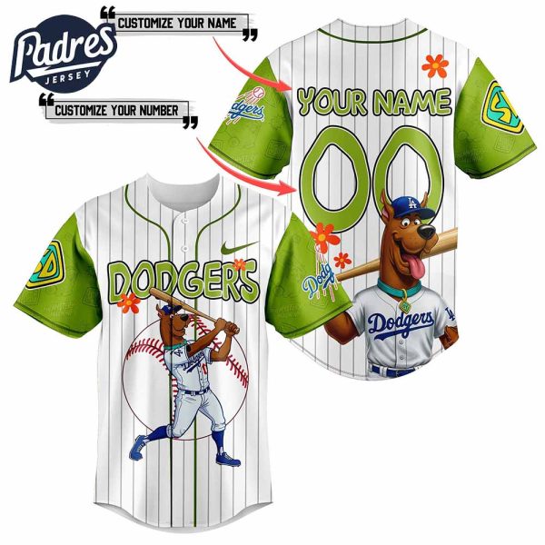 Los Angeles Dodgers MLB x Scooby Doo Personalized Baseball Jersey Outfit 3