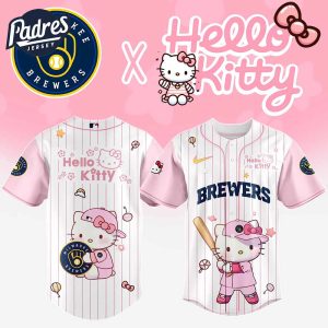 Milwaukee Brewers MLB x Hello Kitty New Baseball Jersey