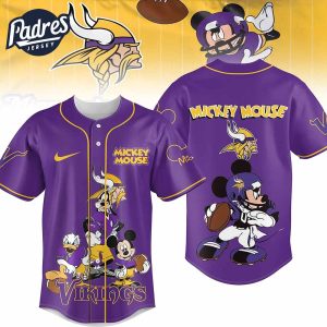 Minnesota Vikings NFL x Mickey Mouse Personalized Baseball Jersey Outfit