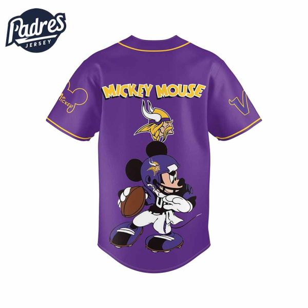 Minnesota Vikings NFL x Mickey Mouse Personalized Baseball Jersey Outfit 2
