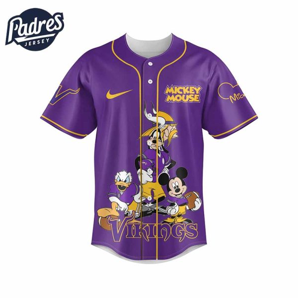 Minnesota Vikings NFL x Mickey Mouse Personalized Baseball Jersey Outfit 4