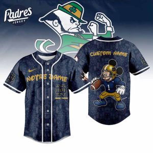 Notre Dame Fighting Irish Football NCAA x Mickey Mouse Personalized Baseball Jersey Outfit 1