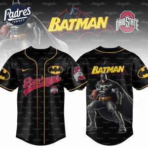 Ohio State Buckeyes NCAA x Batman Personalized Baseball Jersey Outfit 1