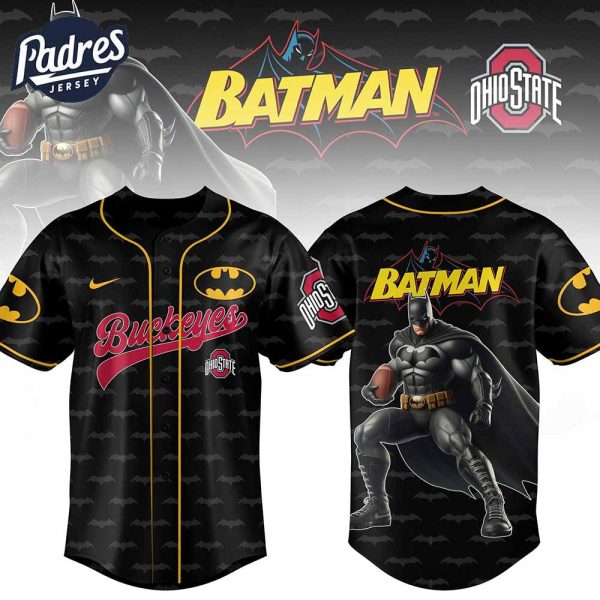 Ohio State Buckeyes NCAA x Batman Personalized Baseball Jersey Outfit 1