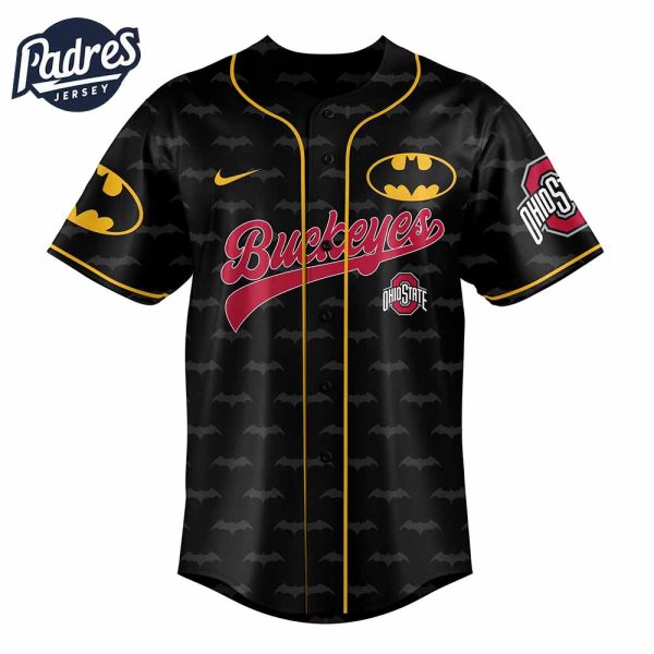 Ohio State Buckeyes NCAA x Batman Personalized Baseball Jersey Outfit 3