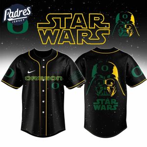Oregon Ducks NCAA x Star Wars Night Personalized Baseball Jersey Outfit 1