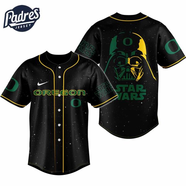 Oregon Ducks NCAA x Star Wars Night Personalized Baseball Jersey Outfit 3