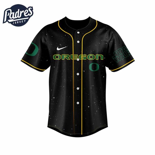 Oregon Ducks NCAA x Star Wars Night Personalized Baseball Jersey Outfit 4