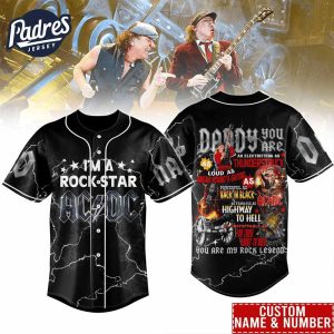 Personalized ACDC I’m A Rockstar Father’s Day Baseball Jersey