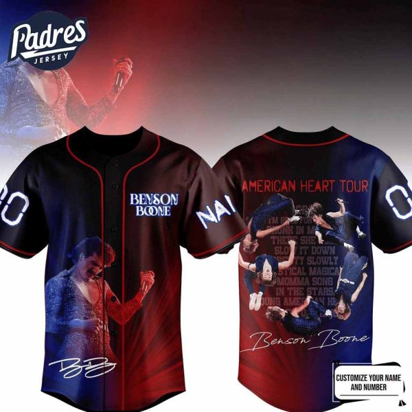 Personalized Benson Boone American Heart Tour 2025 Baseball Jersey