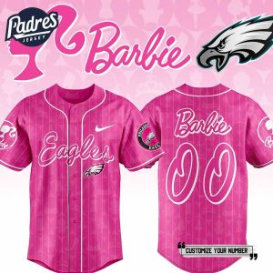 Philadelphia Eagles NFL x Barbie Personalized Baseball Jersey Outfit 1