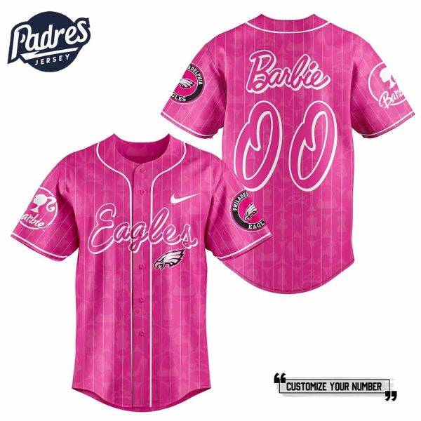 Philadelphia Eagles NFL x Barbie Personalized Baseball Jersey Outfit 2