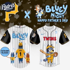 Pittsburgh Pirates MLB x Bluey Happy Fathers Day Custom Baseball Jersey
