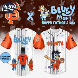 San Francisco Giants MLB x Bluey Happy Fathers Day Custom Baseball Jersey