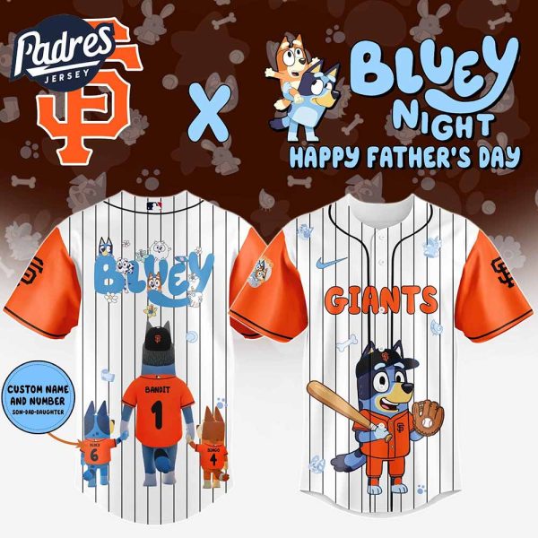 San Francisco Giants MLB x Bluey Happy Fathers Day Custom Baseball Jersey