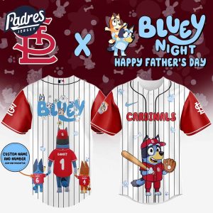 St Louis Cardinals MLB x Bluey Happy Fathers Day Custom Baseball Jersey
