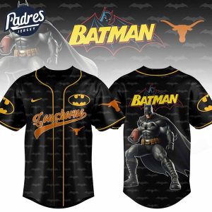 Texas Longhorns NCAA x Batman Personalized Baseball Jersey Outfit 1