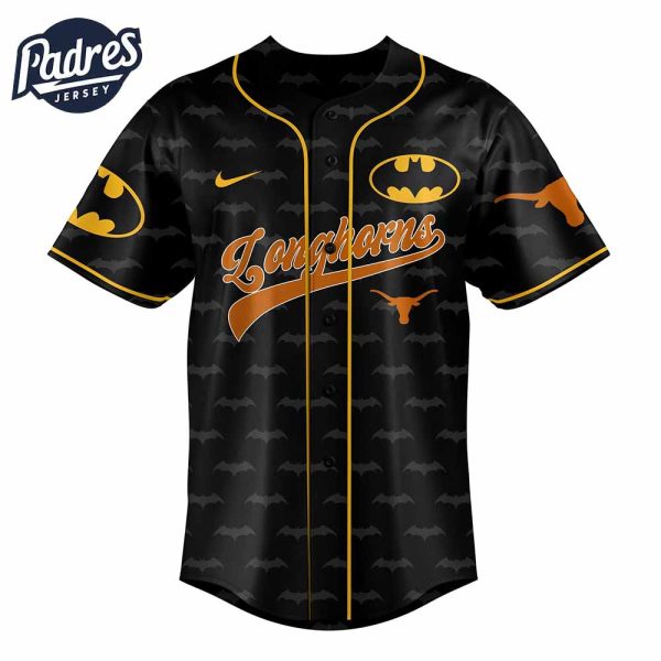 Texas Longhorns NCAA x Batman Personalized Baseball Jersey Outfit 4
