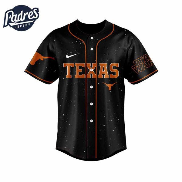 Texas Longhorns NCAA x Star Wars Night Personalized Baseball Jersey Outfit 2