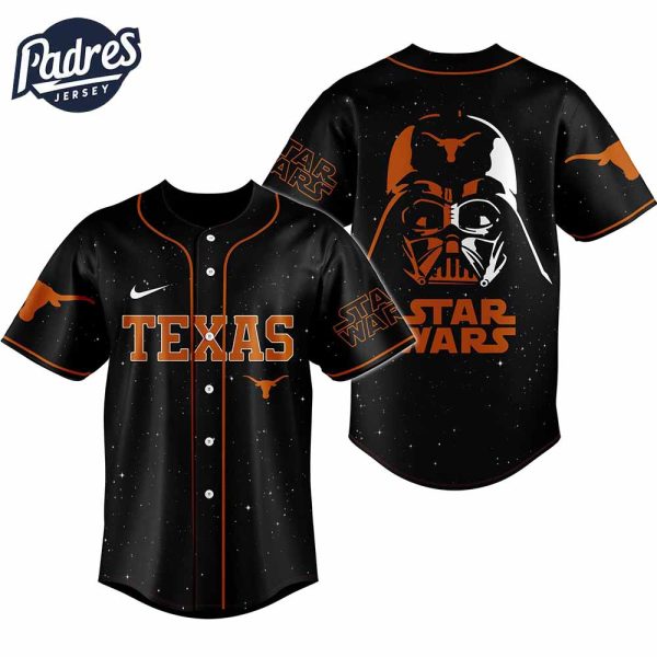 Texas Longhorns NCAA x Star Wars Night Personalized Baseball Jersey Outfit 4