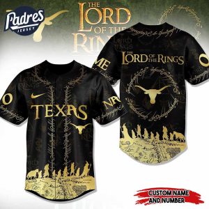 Texas Longhorns NCAA x The Lord Of The Rings Personalized Baseball Jersey Outfit 1