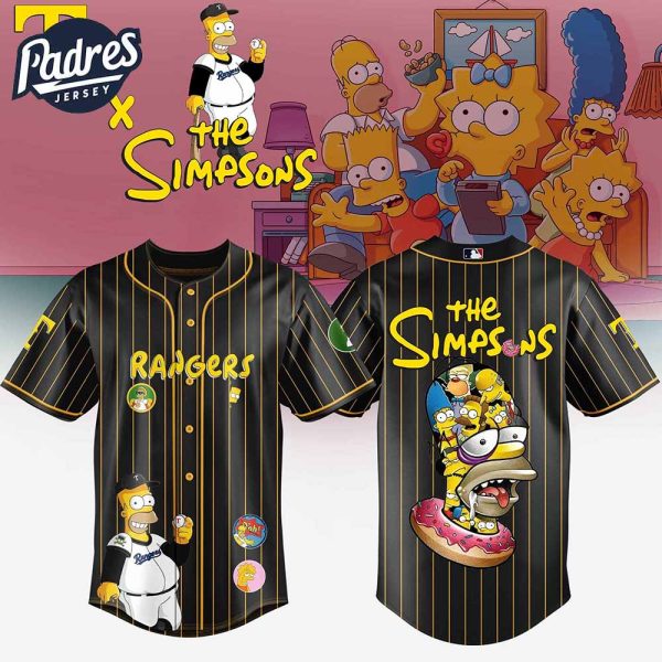Texas Rangers MLB x The Simpsons Baseball Jersey Style 3
