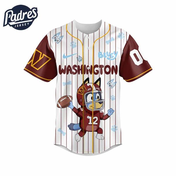 Washington Commanders NFL x Bluey Personalized Baseball Jersey Outfit 2