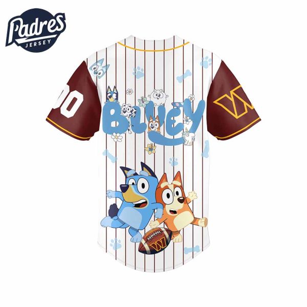 Washington Commanders NFL x Bluey Personalized Baseball Jersey Outfit 3