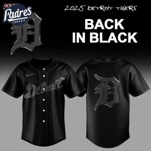 2025 Detroit Tigers Back In Black Baseball Jersey