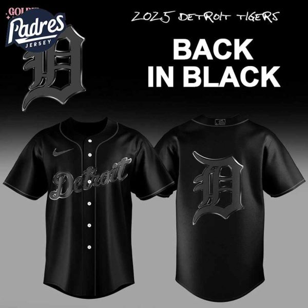 2025 Detroit Tigers Back In Black Baseball Jersey