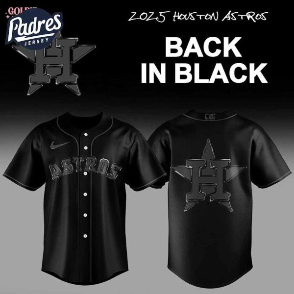 2025 Houston Astros Back In Black Baseball Jersey