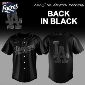 2025 Los Angeles Dodgers Back In Black Baseball Jersey