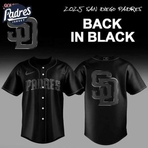 2025 San Diego Padres Back In Black Baseball Jersey
